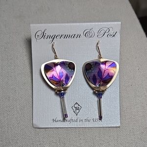 Singerman & Post Handcrafted Earrings New On Card